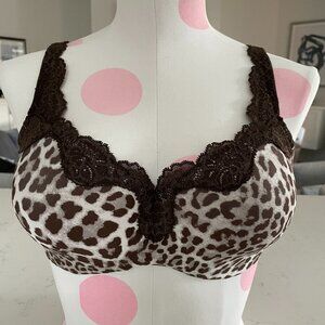Le Mystere Lace Tisha 965 Full Coverage Bra Animal Print Brown White Gray 32 D